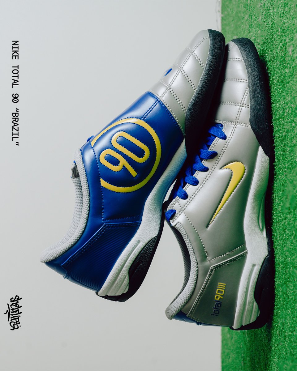 shelflifestore's tweet photo. Total 90, reissued.

Nike's boot-inspired silhouette returns in 'Brazil', Metallic Silver with Lightning and Racer Blue detailing.

Dropping tomorrow, in-store &amp; online for R2199 in sizes UK6 - UK11.
See more: https://t.co/USPXJWcSex https://t.co/vDXSjQOwhn