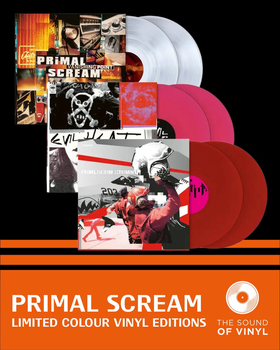 TheSoundofVinyl's tweet photo. DON'T MISS... Primal Scream - Limited Colour Vinyl Editions

Primal Scream's groundbreaking run from 1997–2002 returns in a series of newly remastered limited colour vinyl editions.

A landmark chapter in British alternative music, discover now >> https://t.co/qBrNz3d8wd https://t.co/8NSOkNh229