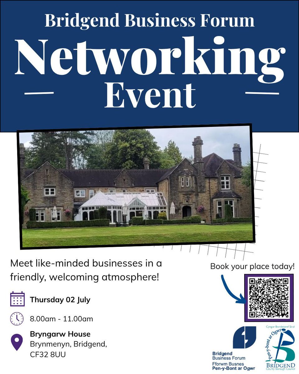 Fforwmbusnes's tweet photo. Mark your calendars! 📆

Our next #Networking event is on the horizon…

🗓️ Thursday 2 July
⏰ 8am – 10am
📍 Bryngarw House, Brynmenyn

We look forward to seeing you there!

🔗 https://t.co/SCynraen4W https://t.co/Tbt5gbTBE5