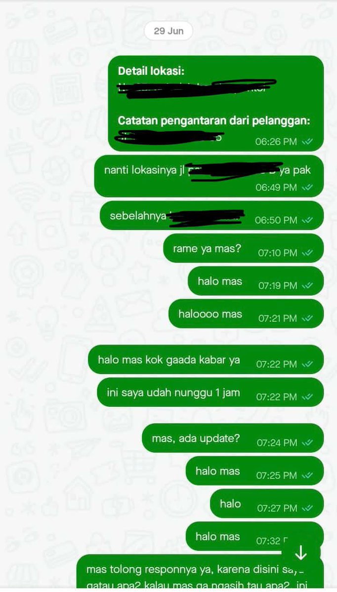 mamahmuda1_'s tweet photo. Baru kali ini aku & suami marah-marah sama driver @gojekindonesia 😭😭😭

Pesen gofood semalam jam 18.26, sampai jam 19.30 driver gak ada kabar, dichat & ditelp gak respon, lalu restonya chat aku kalau “pesanan sudah jadi sejak 1 jam lalu, driver dipanggil gak ada” 🤯🤯🤯￼
cc: faizahamhar