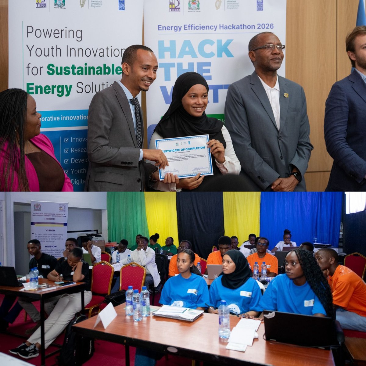 IITMZanzibar's tweet photo. Three students. Three countries. One winning idea.
We are incredibly proud of our students Raudhat Mwinyi(Zanzibar), Given Kangwa (Zambia), and herman getaneh(Ethiopia), whose team #SEMS Innovators was recognized among the winners of the UNDP Energy Efficiency Hackathon 2026 in Tanzania.
Their innovative solution earned a TZS 10 million seed grant and mentorship support to further develop their prototype - turning a bold idea into an opportunity to create real impact.
This achievement is more than a win. It's a reminder that when talented minds from different cultures come together with a shared purpose, innovation happens.
A perfect combination, made possible by IITM Zanzibar. 💙
Congratulations to our young innovators! Your journey inspires us, and we can't wait to see the impact you will create.
#IITMZanzibar #UNDP #HackTheWatts #EEHackathon2026 #EnergyEfficiency #Innovation #StudentInnovation #GlobalCollaboration #FutureLeaders #Sustainability #CleanEnergy #AfricaInnovation