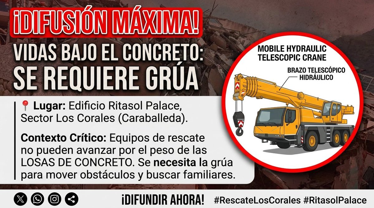 itsbillnasty's tweet photo. @carlaangola En el Ritasol Palace prácticamente la misma situación. Por falta de Gruas no se ha podido continuar con posibles rescates de sobrevivientes ni recuperación de cuerpos. https://t.co/pVSpQSBkcv