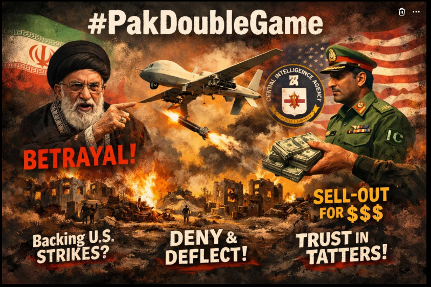 KhanRehana_'s tweet photo. Pakistan publicly condemns strikes on Iran but is accused of quietly aiding the US behind the scenes. Double game or diplomacy? #PakDoubleGame #PakistanExposed https://t.co/aL2Pko797n