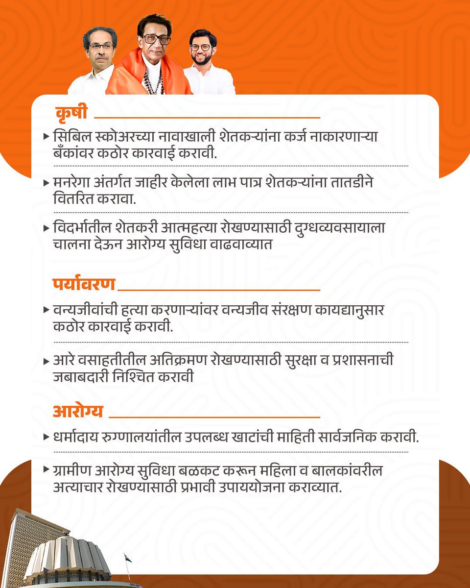 ShivSenaUBT_'s tweet photo. विधिमंडळ पावसाळी अधिवेशन २०२६ मध्ये पाचव्या दिवशी शिवसेना (उद्धव बाळासाहेब ठाकरे) पक्षामार्फत मांडण्यात आलेले मुद्दे! https://t.co/rYs2gaz8gR