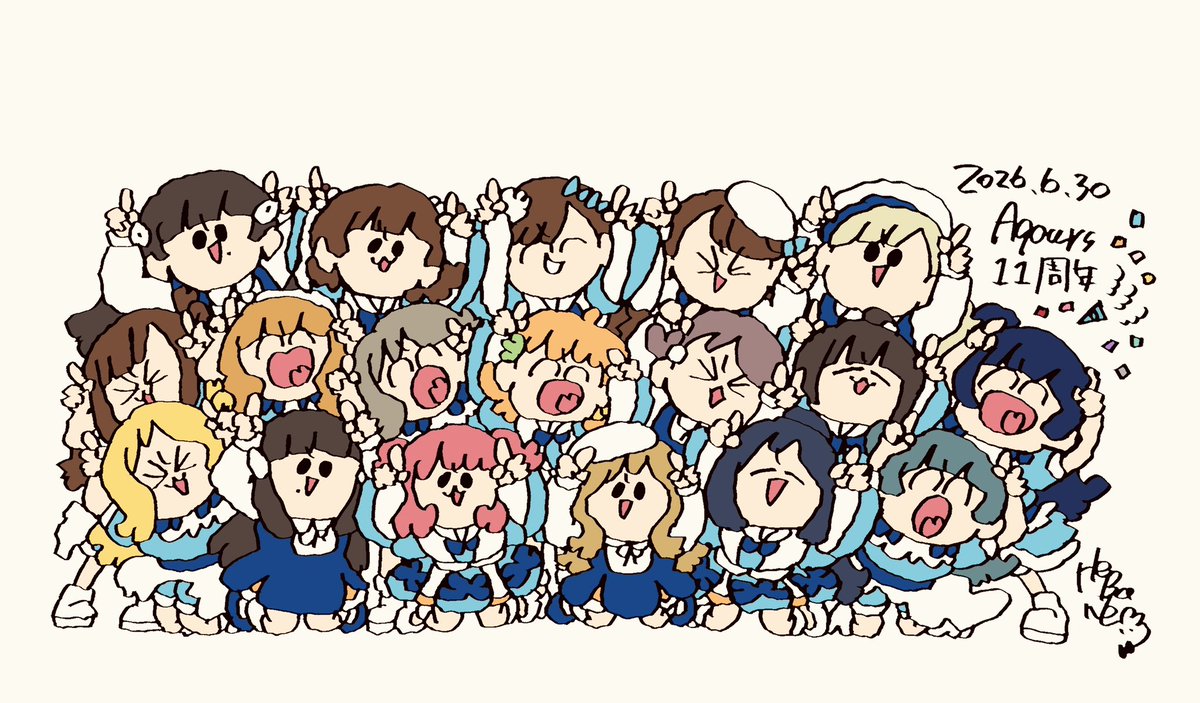 chiffoncake25's tweet photo. Aqours結成11周年おめでとうございます🎉 https://t.co/n8FW7ZYKAJ