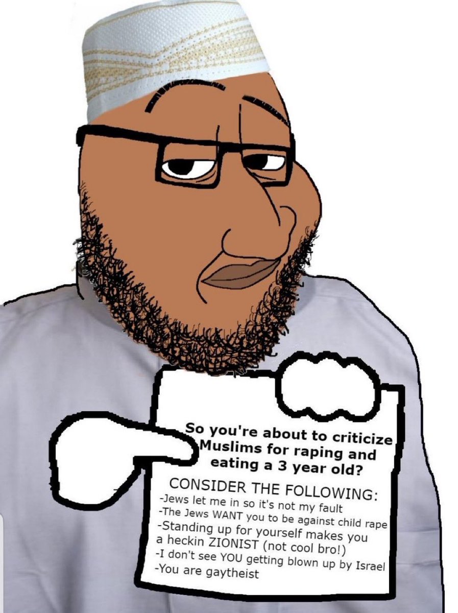 McCarthyist2's tweet photo. “The JEWS want you to hate Muslim child rapists!” Uh W Jews I guess? https://t.co/On1os7cXiN