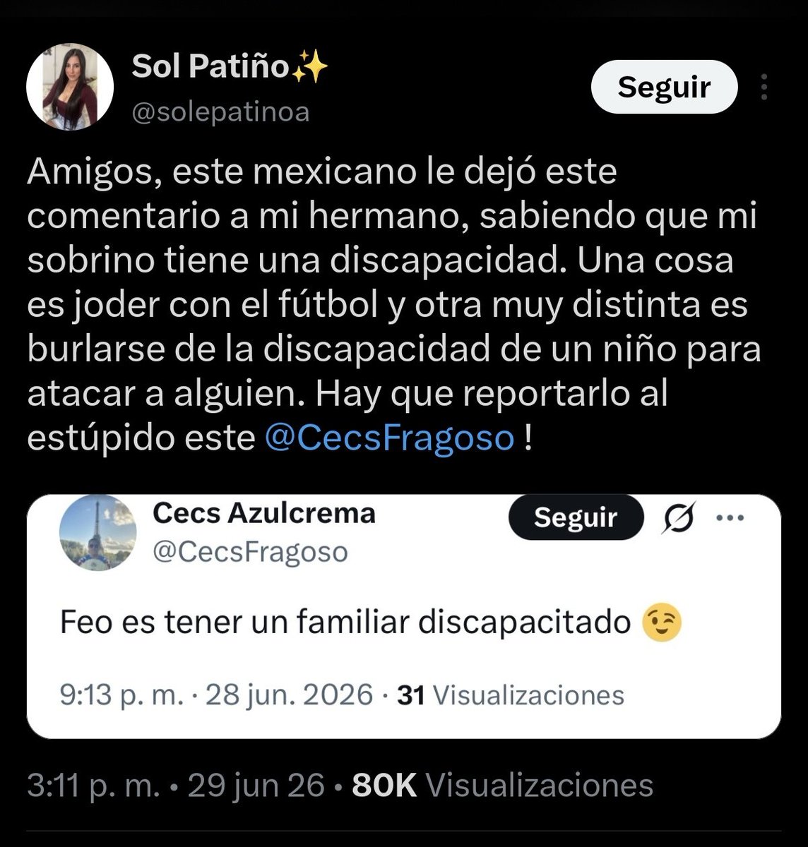 CruzErika16's tweet photo. Nos pueden llamar monos, indios o como quieran pero a los niños se les respeta y más a los que tienen una discapacidad. 

México caíste muy bajo para insultar a personas con discapacidad https://t.co/wuDJEFHtrd