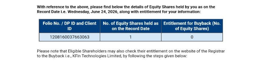 jhharkhani's tweet photo. @ipo_agarwal Holding 1 share and it says not eligible https://t.co/wE3aGKfXwJ