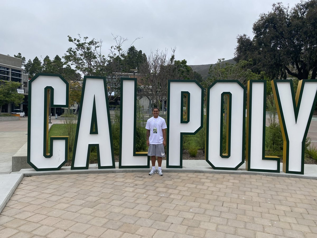 BraydenTautolo's tweet photo. I had a great visit at Cal Poly!!
@CoachTSkip @WPlemons @CoachRomeroCP @calpolyfootball https://t.co/cz8CJaEfMy