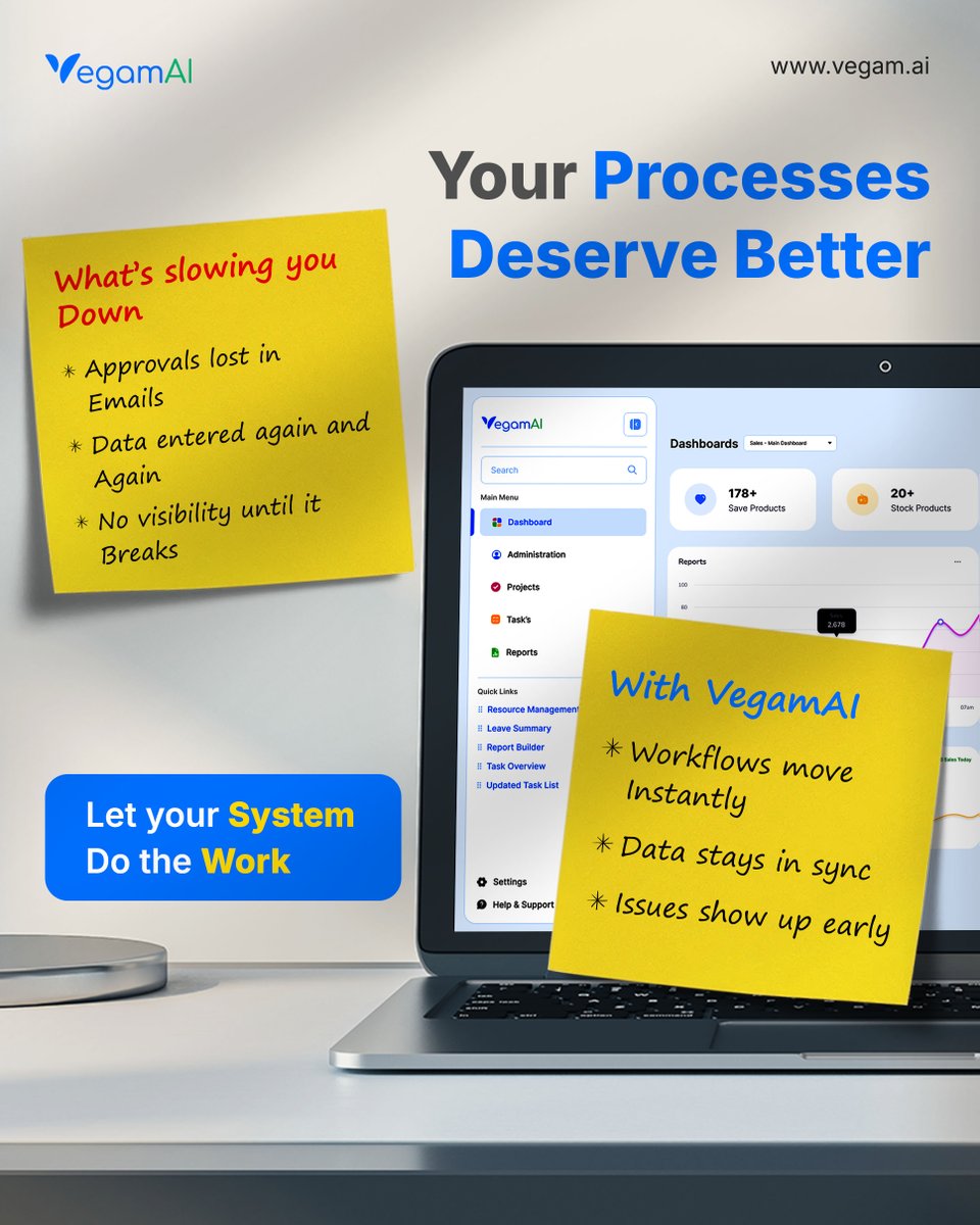 Vegam_AI's tweet photo. Manual work is slowing your team down more than you think.
VegamAI helps you automate workflows and gain real time visibility.
Start Your Free Trial - https://t.co/xgItMmYSu3
#WorkflowAutomation #NoCode #ProcessAutomation #DigitalTransformation #BusinessEfficiency #VegamAI https://t.co/TVWGlv9UZ0