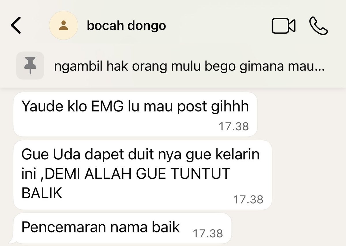sdlpearl's tweet photo. takut bgt diancem maling pencemaran nama baik 🤭 sejak kapan nama lu baik? cepet dapet duitnya dan kelarin ya MUHAMMAD RIDHWAN supaya bisa tuntut balik gue atas pencemaran nama baik 🤭🙏 https://t.co/4yv1U8gbjr