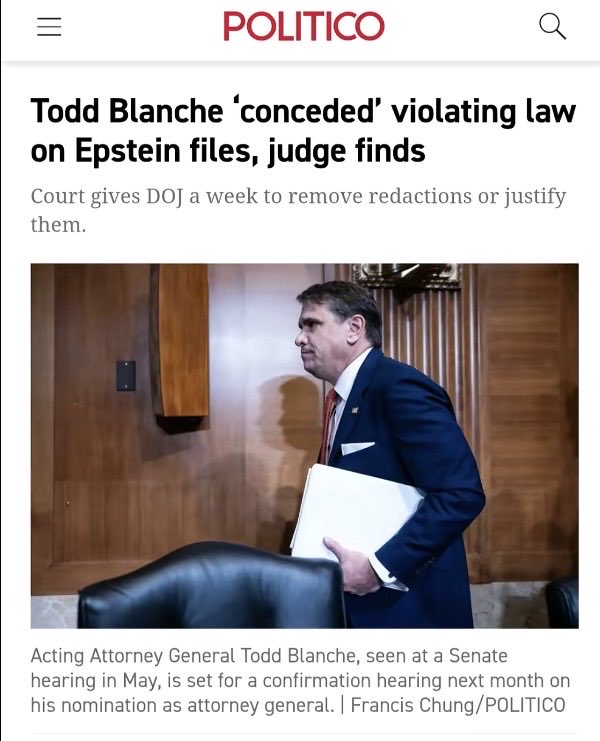 Suzierizzo1's tweet photo. Who thinks that Todd Blanche not only shouldn’t be appointed as the new U.S Attorney General,but he should be disbarred immediately for violating the law and the courts? https://t.co/UKDK69QVgA