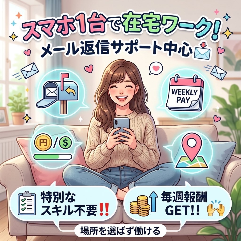 ver_wys's tweet photo. 📱スマホ1台でできる在宅ワーク

メールで届く質問への返信サポートが中心✨

特別なスキル不要で始めやすく、
毎週報酬が受け取れる継続型案件です🙌

場所を選ばず働きたい方は
お早めにご連絡ください‼️

【メール】とコメント

#副業紹介してます #副業探してます #完全無料 #副業募集 #在宅 https://t.co/Mi05Pwhgcn