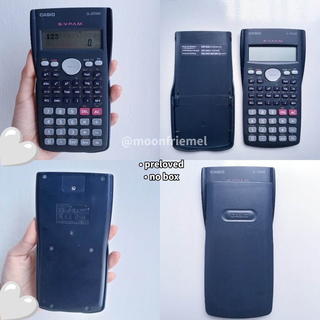 moonfriemel's tweet photo. up wts Kalkulator Scientific Casio fx-350ms
💌 Harga: 100k boleh nego tipis~
💌 Pengiriman dari jakarta dan bisa CO oren juga 💗 https://t.co/7TUSOcwmkq