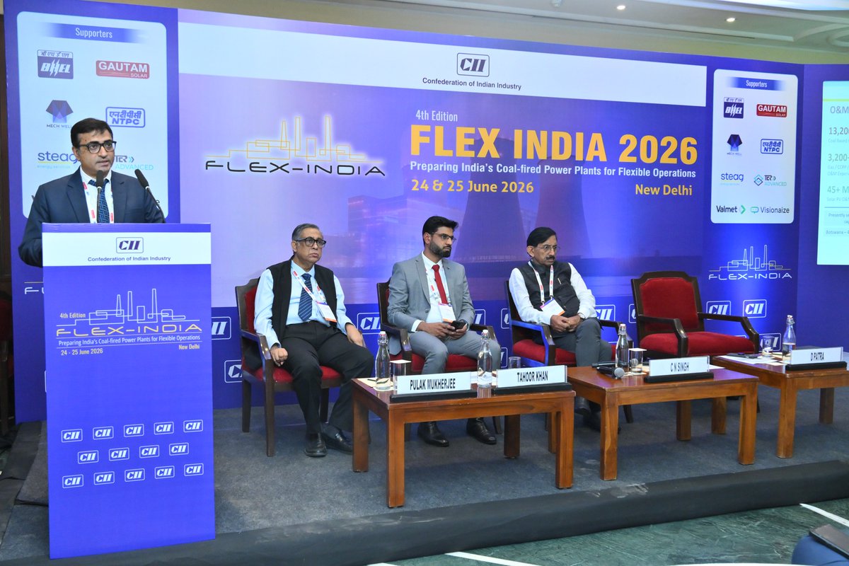 steagindia's tweet photo. As a proud partner of the CII FLEX INDIA Conference on June 24–25, 2026, STEAG India showcased its industry expertise. Join us as we share vital insights and drive discussions on the flexible operation of thermal power plants. 
#STEAGIndia #CII #FLEXINDIA2026 #EnergyLeadership https://t.co/ucdMKppgGg