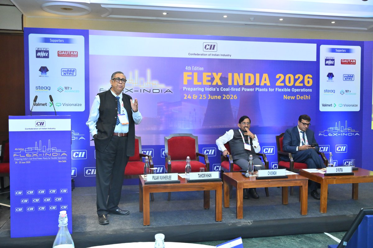 steagindia's tweet photo. As a proud partner of the CII FLEX INDIA Conference on June 24–25, 2026, STEAG India showcased its industry expertise. Join us as we share vital insights and drive discussions on the flexible operation of thermal power plants. 
#STEAGIndia #CII #FLEXINDIA2026 #EnergyLeadership https://t.co/ucdMKppgGg
