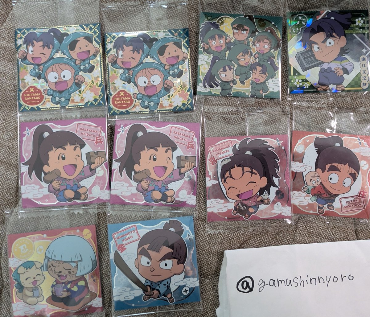 gamushinnyoro's tweet photo. 【交換】
忍たま乱太郎 にふぉるめーしょん シールウエハースの段 ウエハース

求）シークレット

譲）画像
乱きりしん、六年生、潮江、兵太夫、喜三太、庄左衛門、金吾、学園ヘム

郵送希望です
複数差し出しでも大丈夫です。
条件合えば宜しくお願いします https://t.co/B8MqfO0w36
