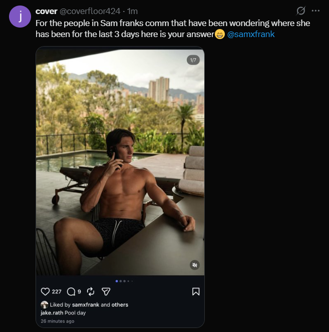 coverfloor424's tweet photo. give them the real sam frank update @samxfrank https://t.co/gIx8ZNWMeY
