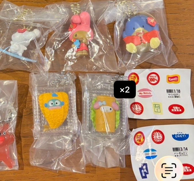 Ponkotsuuuu_'s tweet photo. 【譲渡】 サンリオ ガチャガチャ アロハスイングコレクション なりきりお惣菜マスコット

譲：マイメロ ハンギョドン シナモン タキシードサム

求：300円(+送料)

郵送
お惣菜ポムポムプリンと交換も可 https://t.co/QwVmAJaUkG