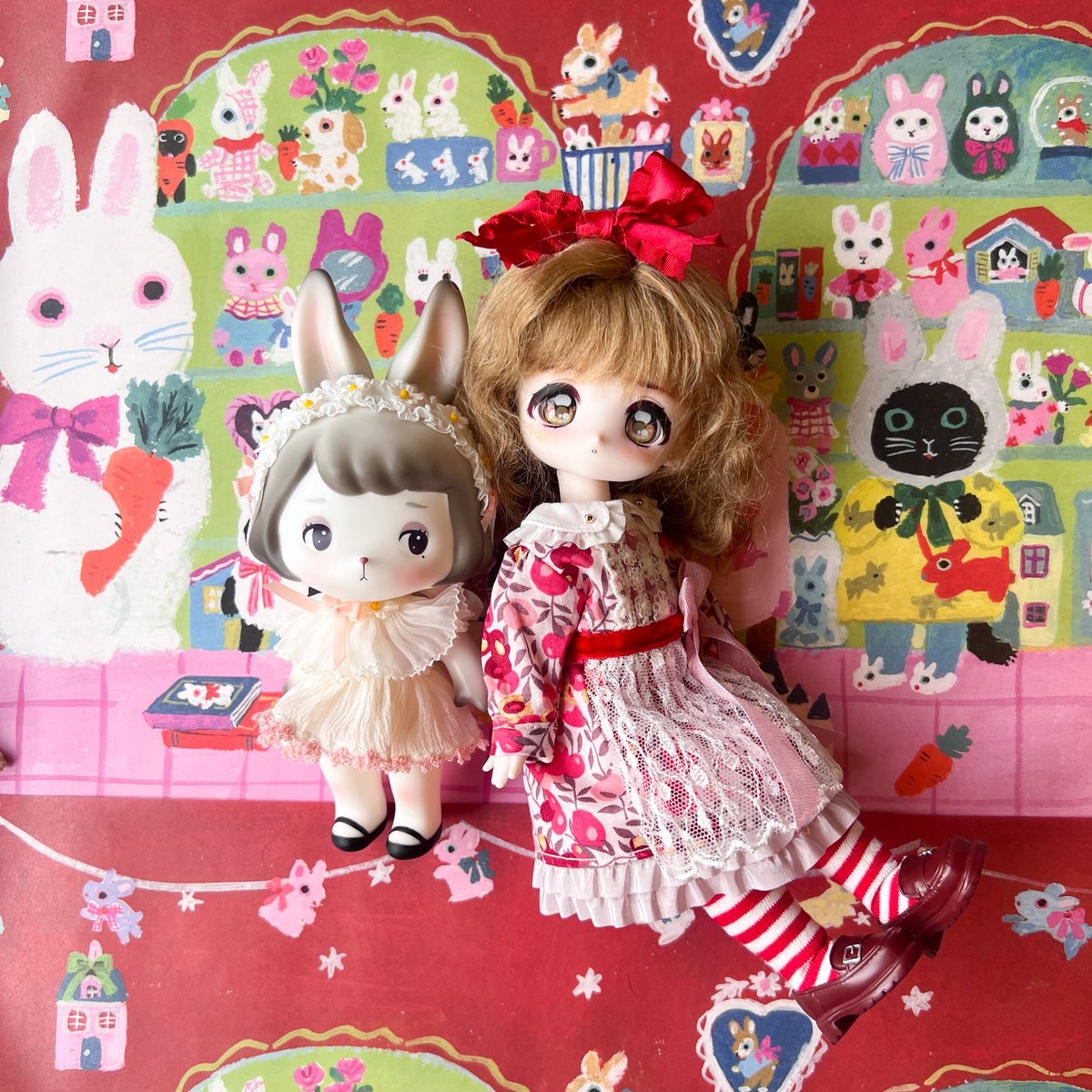 アートドール✴︎milkypop✴︎ハンドメイド、素朴なうさぎChan ウサギの国のアタちゃん🐰 ボニバニ6サイズのAlice作りました。 アイ