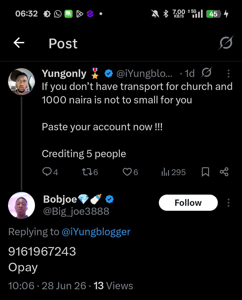 JustKunlex's tweet photo. But you dey drop opay account with bluetick. Oya nau https://t.co/c9SOwj0Y1B