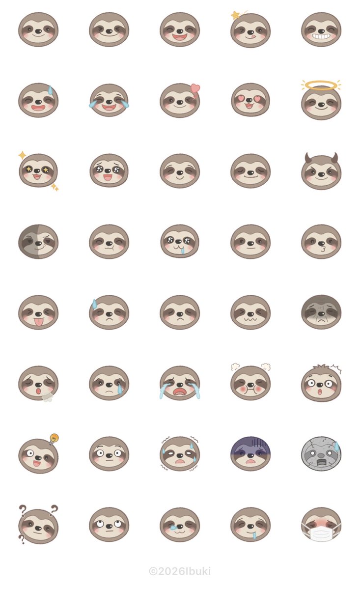 chi__jue's tweet photo. ナマケモノのLINE絵文字も作った😊♪

もちろんiPadで描き描きしたよ✏️📱

良かったら見てね😉💕

https://t.co/HqWBG5HkEc https://t.co/UjWuxq0HdP