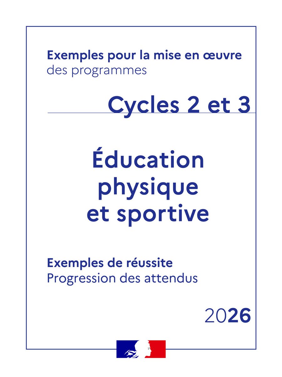 Eduscol's tweet photo. 📍Nouveaux programmes d'EPS aux cycles 2 et 3 : des exemples pour leur mise en œuvre complètent leur parution au BO n° 22 du 28 mai 2026.

Consulter les exemples pour le cycle 2 ➡ https://t.co/Fdwsg4QgPH

Consulter les exemples pour le cycle 3 ➡ https://t.co/IKOmJe3F7F https://t.co/F1grCjubpw