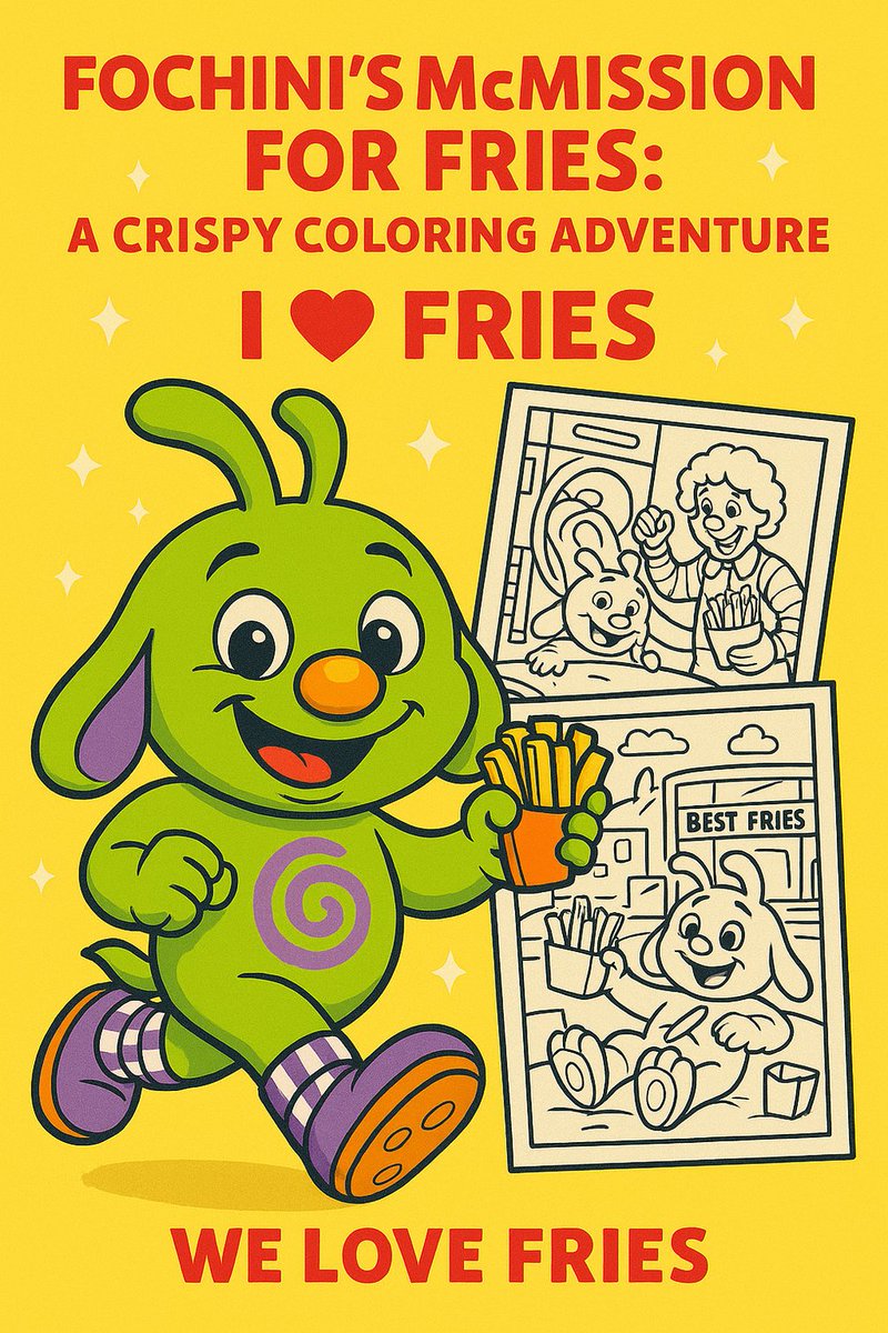 FochiniWorld's tweet photo. Get #ColoringBook 

-> Fochini’s McMission for Fries: A Crispy Coloring Adventure

#Fochini #Kids #ColoringPages https://t.co/qs0ujk7baW