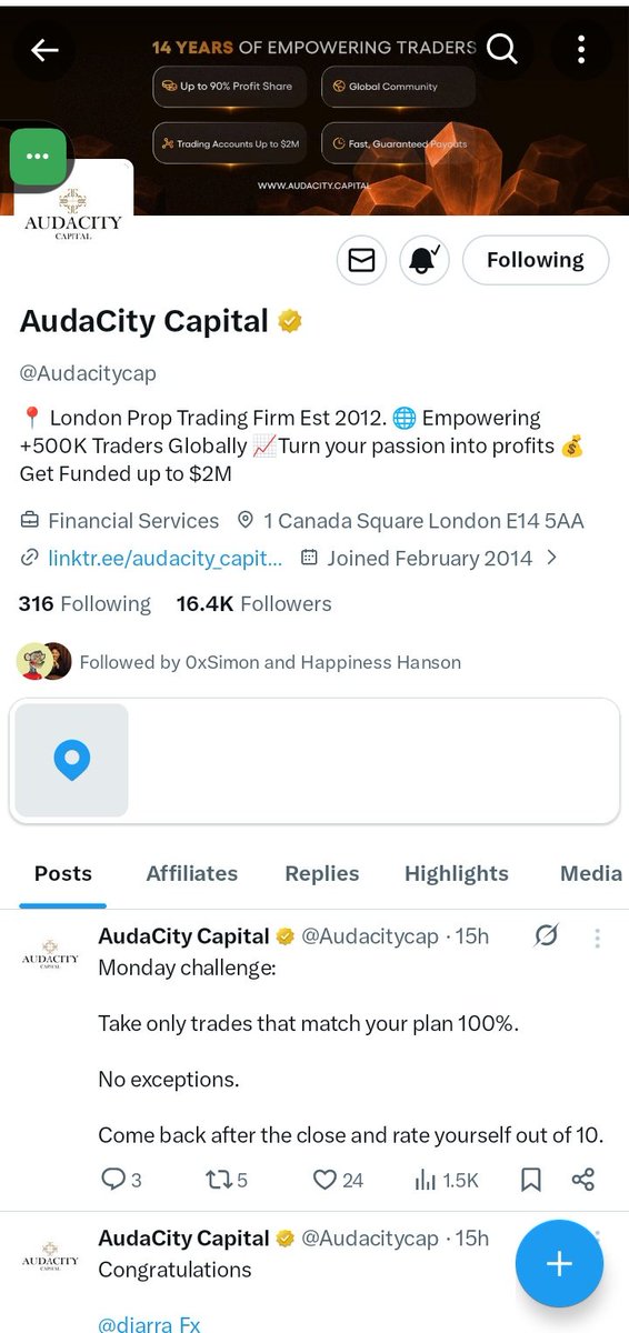1just_simon's tweet photo. @Hcnfx_Academy @Audacitycap All done✅💠

@CryptoGodwin @Ksimon__1 https://t.co/RqzMCkpwWI