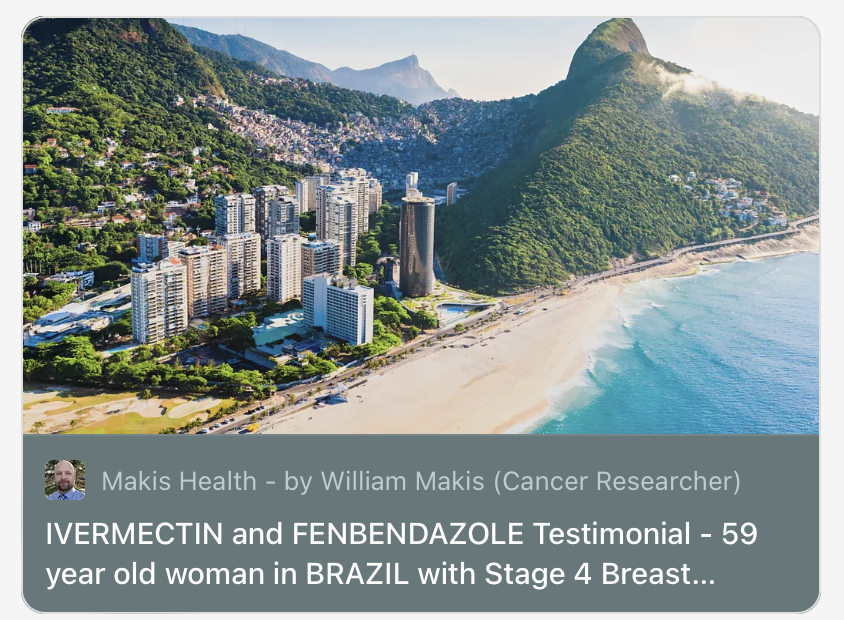 litecoin_bull's tweet photo. 🚨ALERT🚨 - IVERMECTIN and FENBENDAZOLE Testimonial - 59 year old woman in BRAZIL with Stage 4 Breast Cancer reports after 3 months: from 6cm tumor to Cancer Free!

https://t.co/MEXiSJDFiV https://t.co/2D0eOXFWNR