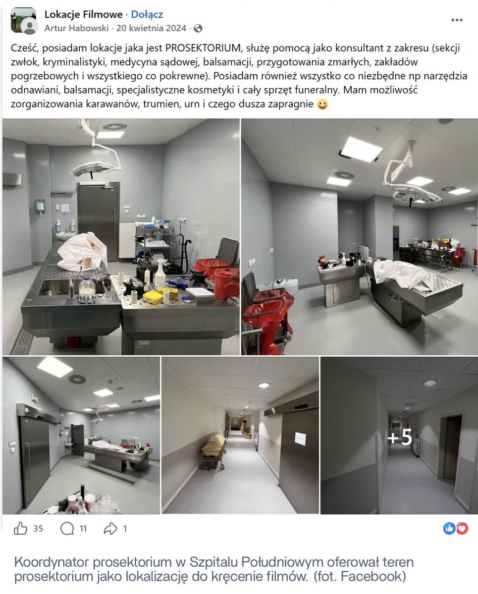 chrzanikx's tweet photo. Szpital Południowy zrobił sobie BIZNES POGRZEBOWY. 

Szef prosektorium utrudniał odbieranie ciał zmarłych jeśli rodzina nie skorzystała z usług zakładu pogrzebowego jego wspólniczki a do tego wynajmował prosektorium do nagrań telewizyjnych 

Jaka patola XDDDDD https://t.co/VFtg1JKgdn