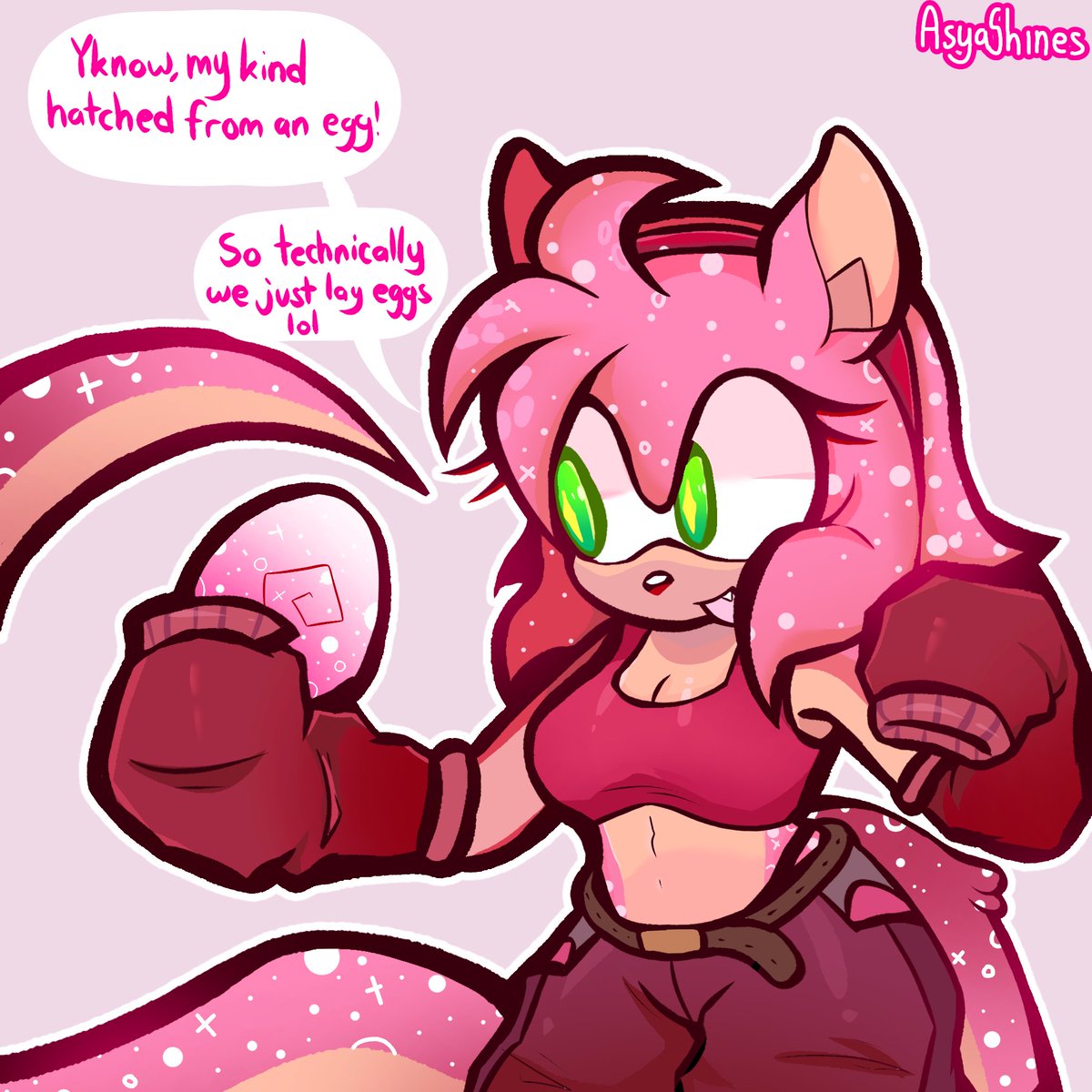 AsyaShines's tweet photo. Oulala thanks for the love for my Sona! Here's a fun fact about her :D
#sonicthehedgehog #Sonicsona #sonicthehedgehogfanart #amyrose #oc https://t.co/VoL4Zvn5YA
