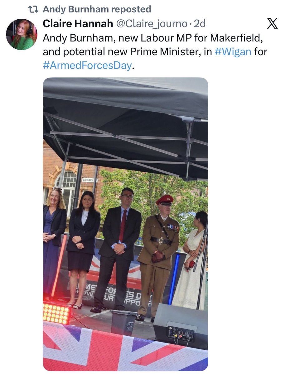markcurtis30's tweet photo. Friend of Israel Andy Burnham has attended armed forces day, appointed a pro-corporate chief of staff and endeared himself to the Guardian, now he just needs to pledge his faith in nuclear weapons and the royals, and we’re all set for another round of oligarchy. 🇬🇧 https://t.co/Z2Q8PD7f5A