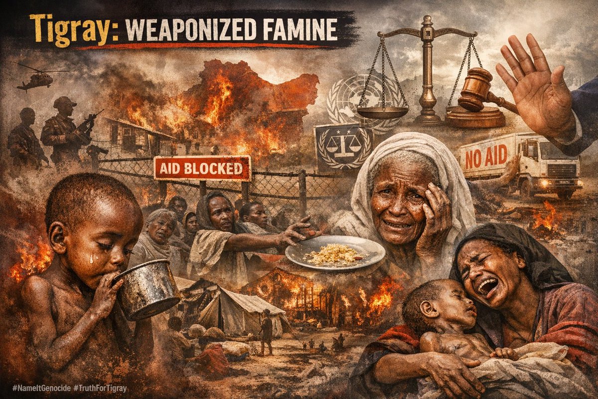 Lwam2324's tweet photo. 🚨 Hunger was used as a weapon in Tigray. Millions were starved not by chance—but by design. This is famine as a war crime. #NameItGenocide #TruthForTigray 
@EUtoAU @UKinEthiopia @USEmbassyAddis @achpr_cadhp @AUC_PAPS @FCDOGovUK @ausgov @AustriaUN @CanadaFP @vonderleyen @WFPChief https://t.co/3xfni8AiDv