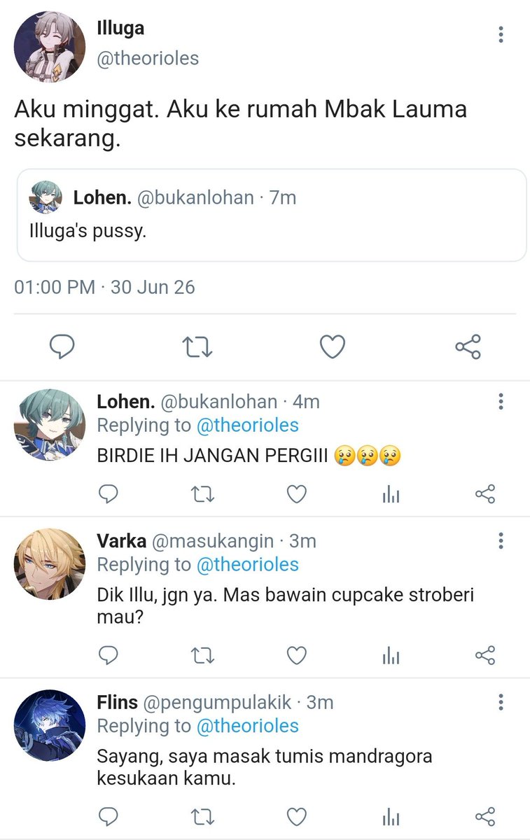 KesetPantalone's tweet photo. ⸻ Polyamory : Varka, Flins, Lohen, Illuga. #varflinslolluga

Tags: NSFW dikit

Lohen si asbun.
One tweet. https://t.co/mZZXIkbDPJ