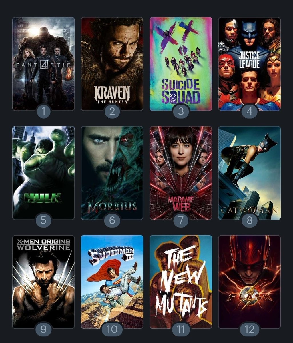 Samus2k21's tweet photo. The ACTUAL ACTUAL worst comic book movies https://t.co/77ARXcVfMI