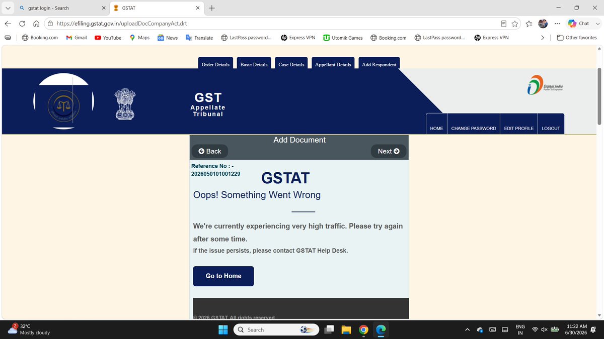 Ayushi1888's tweet photo. Repeated heavy traffic on the GSTAT portal is disrupting appeal filings. A reasonable extension of the filing period is urgently requested until the portal functions smoothly. @Infosys_GSTN @GST_Council https://t.co/2WGSqnpm6U
