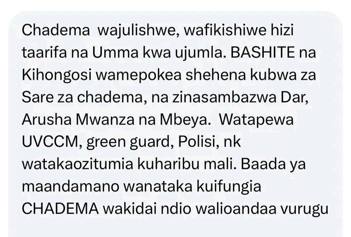 NectoKitiga's tweet photo. Sikilizeni nyie VIKARAGOSI kila mpango mnaopanga dhidi ya @ChademaTZ2 lazima utashindwa, chadema ni mpango wa Mungu na yeyote anayepanga uovu huo hashindani na chadema anashindana na Mungu  mwenyewe. Aluta continua! https://t.co/7tQkffM1Lq