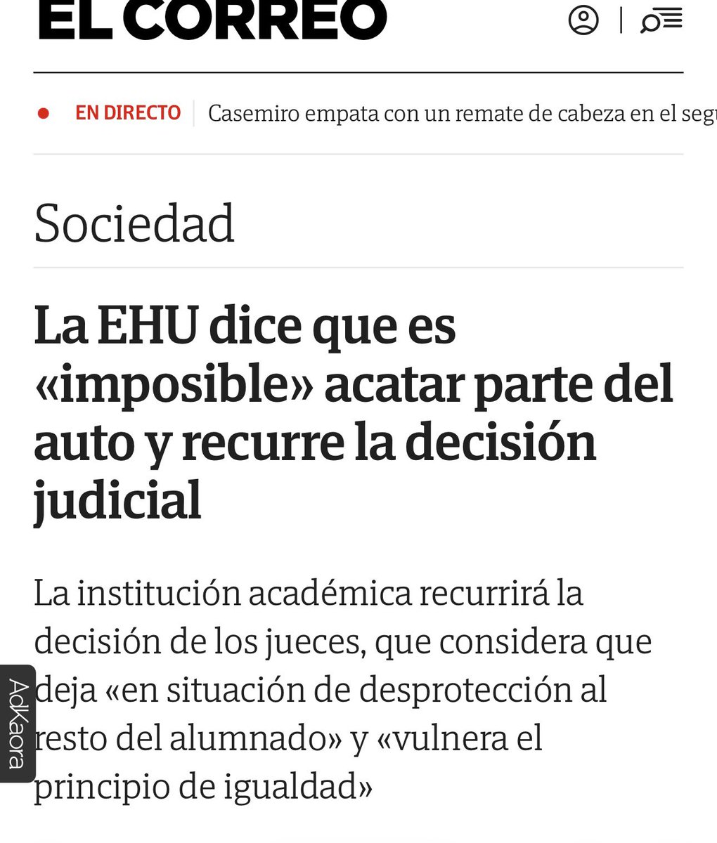 francescd's tweet photo. El pamflet The Nota parla de ‘justicia vasca’ tot i saber que no existeix i que a tot l’Estat mana una sola justícia (sic!): l’espanyola. Entre altres coses per això: mantenir el jou espanyol en qüestions espanyolíssimament essencials, com ara imposar el supremacisme lingüístic.

I aquí no valen les bones relacions circumstancials que puguin tenir PNB o Bildu amb el gobierno de torn. Aquí va d’euskera o espanyol i aquí punxen os amb amb espanya. Res a fer, res a negociar.

Per això podem enganyar-nos -o podem autoenganyar-nos- com vulguem però parlant de drets lingüístics o de qualsevol altra mena dins d’espanya, els de Catalunya (o els d’Euskadi) sempre seran menors.

Catalunya o espanya, independència o submissió. Tu tries (i ja hem triat).