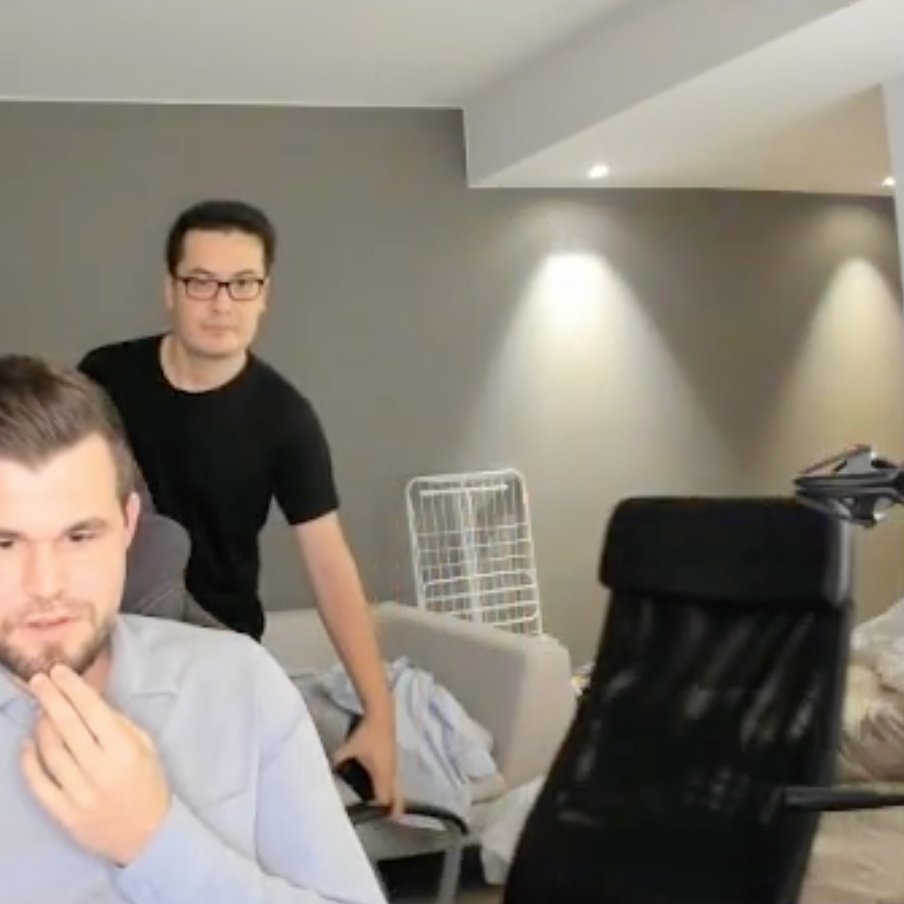 tr3v0r's tweet photo. #2. @DavidHowellGM (It's just Magnus's chair again but he wanted to share it with another amazing GM) https://t.co/mnnJw2WlOA