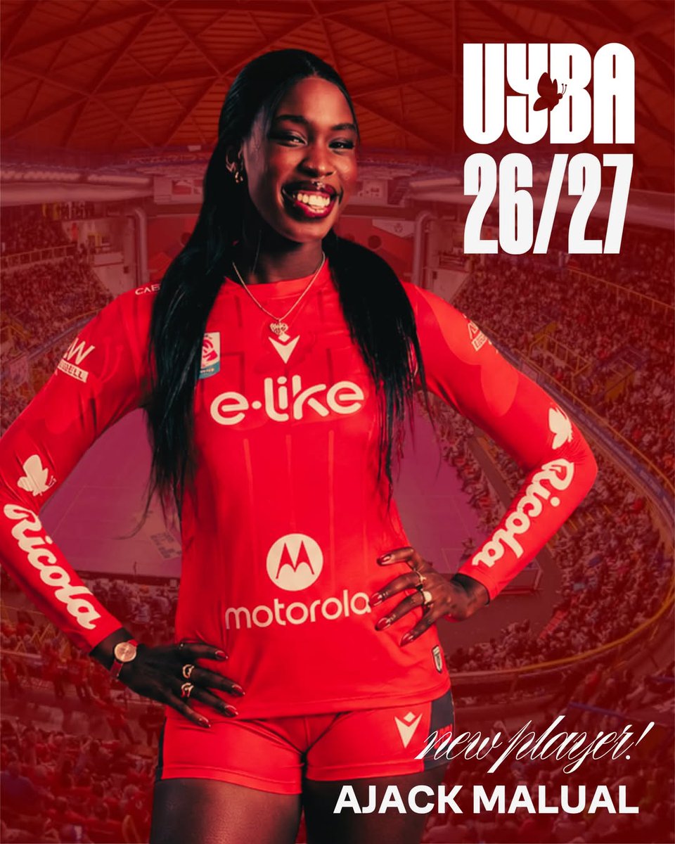 UYBAvolley's tweet photo. 💥 Bentornata Ajack! ❤️🤍
La UYBA chiude il roster 2026/27 con un colpo a sorpresa: Ajack Malual torna a Busto Arsizio! 🦋🔥
Potenza, atletismo e cuore biancorosso per l’attacco delle farfalle! 💪✨
▶️ Leggi tutto qui: https://t.co/qAawr6kMkG
#UYBA #farfalle #AjackMalual https://t.co/0DIjJHzr9P