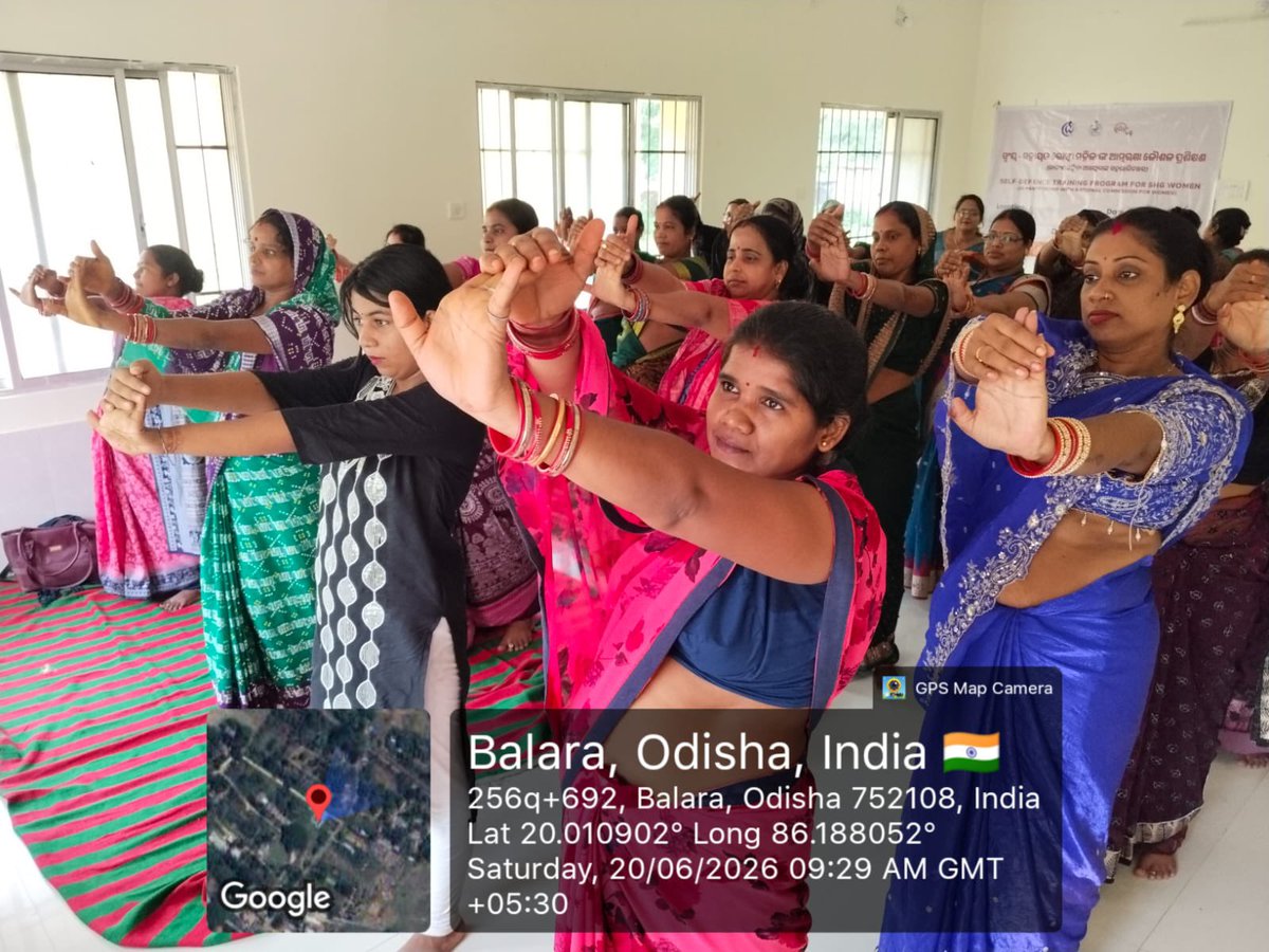 NCWIndia's tweet photo. Under the Mission Shakti Initiative of the National Commission for Women (NCW) and the Government of Odisha, Day 1 (Batch 2) of the self-defence training programme was successfully conducted on 20.06.2026 at kakatpur, Puri.
Led by trainer Munmun Behera, the session engaged 30 participants and covered 360 degree defence, slap defence & fight response, and stances.
#MissionShakti #NCW #WomenSafety #SelfDefence @mission_shakti @PravatiPOdisha