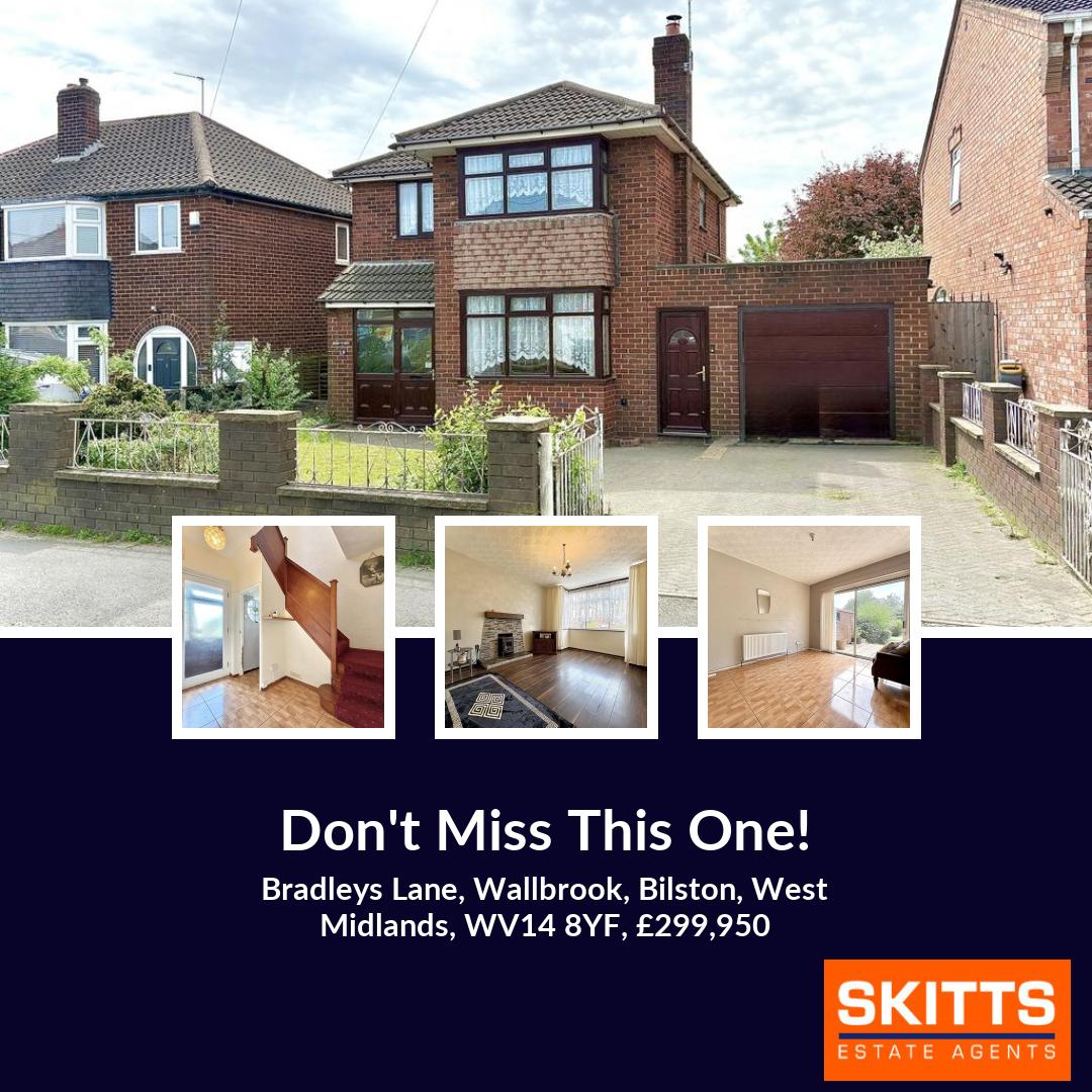 homesatSkitts's tweet photo. 📍Bradleys Lane, Wallbrook, Bilston, West Midlands, WV14 8YF
🏡 3 bed Detached House, £299,950
https://t.co/faP8MHbYA5
#skitts #propertyforsale #bilston #wolverhampton #coseley https://t.co/GxujjoX5hs