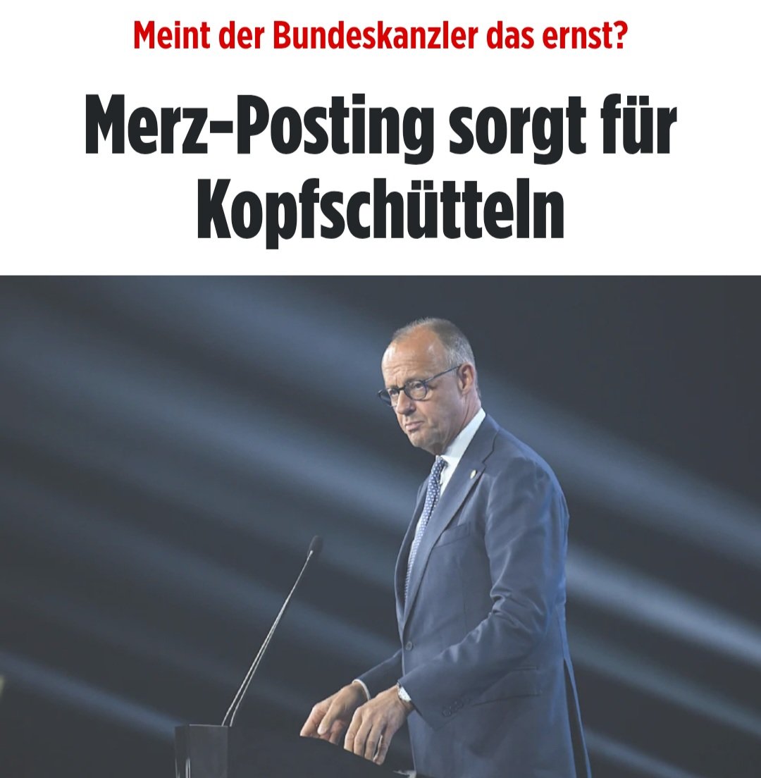 LilitThyra's tweet photo. Zum Glück sehen jetzt viele Menschen, wie realitätsfern der Kanzler ist!

"Das dürften viele Fans ganz anders sehen. Bundeskanzler  Merz hat sich nach der Peinlich-Pleite der deutschen Nationalmannschaft gegen Paraguay geäußert." https://t.co/uJ5XudVfyD