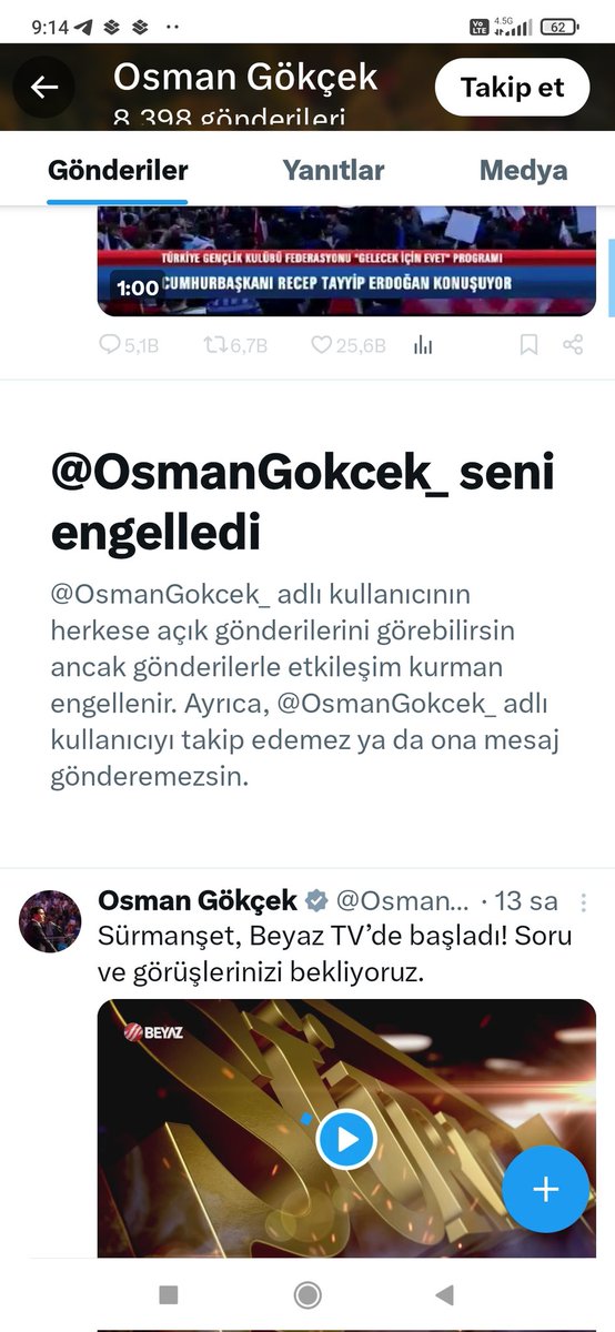 cotanak2818's tweet photo. @BekirTiryakii Osman Gökçek önce kendisine ve babasına baksın. Baban tweetleri niçin yoruma kapatıyor diye sordum beni engelledi. Bu soruya dahil cevap veremeyen birisinden ülkeye ne fayda gelir ki https://t.co/kTECUckVhU