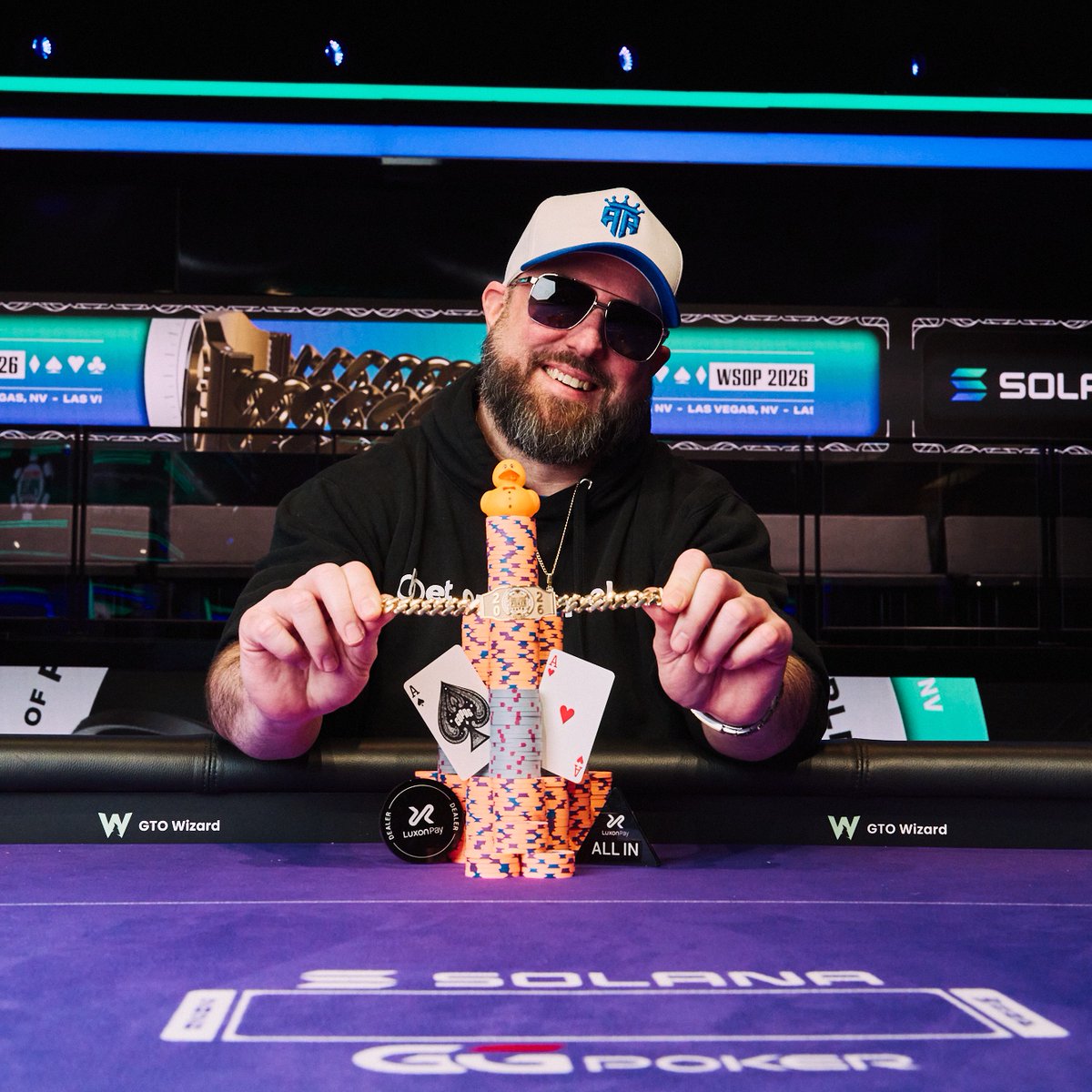 WSOP's tweet photo. Matthew Higgins Wins Event #63: $1,000 Mystery Millions ($1,000,000)

Outlasting a massive field of 22,811 entries, Higgins captured his first WSOP gold bracelet and a career-best $1,000,000 payday. The victory capped off one of the largest fields of the 2026 WSOP and secured the biggest score of his poker career.