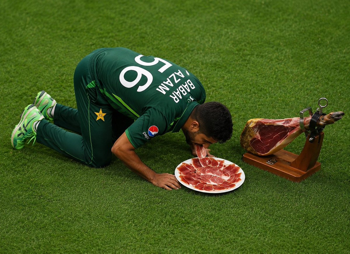 manojpiece's tweet photo. A pork-eating Pakistani while praying😂 https://t.co/JbopKuFkmo