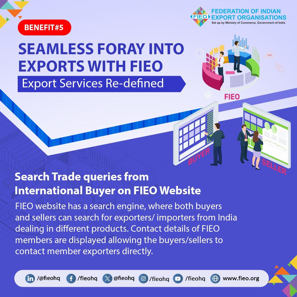 FieoHq's tweet photo. 🎯 Why Become a FIEO Member?
✅ BENEFIT #5
🤝Search Trade Queries from International Buyers on FIEO Website 🚢📈🌍

📞 Want to know more?
👉Book a call with our Membership Team now!
🔗 https://t.co/S3T5PNaY4d

✨ Join India's Leading Export Community!
#ExportServicesRedefined
#FIEO61 #FIEODJC2026 #FIEODiamondJubilee #DiamondJubileeCelebrations

📲Follow us for more export success stories & updates!
X | Facebook | Instagram | LinkedIn | YouTube | 🌐https://t.co/SF4JPVoEgu
