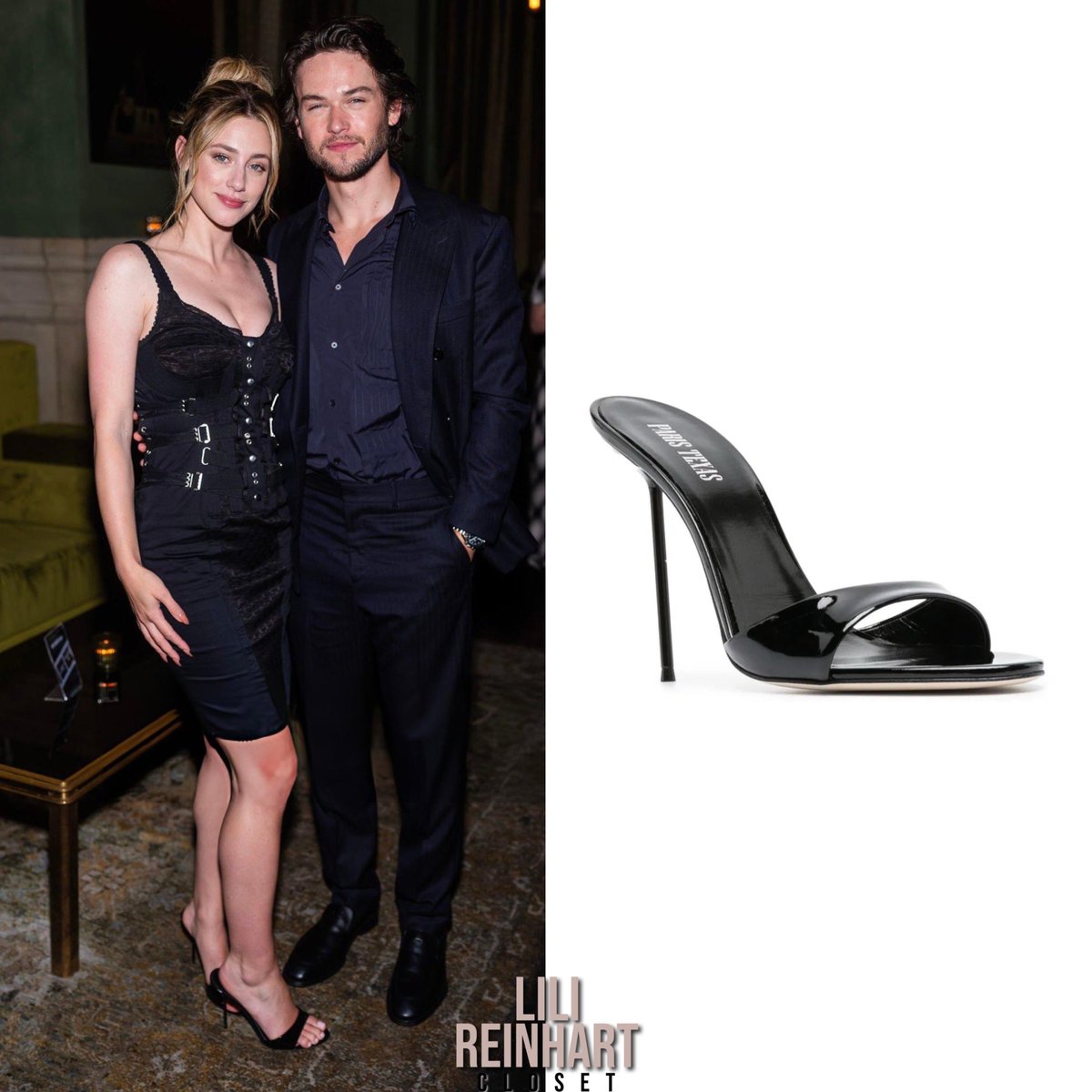 lilircloset's tweet photo. "Happy Hours" Premiere during the 2026 Tribeca Festival || June 6th, 2026.

Lili wore the #DolceGabbana ‘Bondage Corset Dress’ (Prices Vary) and the #ParisTexas ‘105mm Lidia Patent-Leather Sandals’ ($645). https://t.co/mz9fdcLlnq