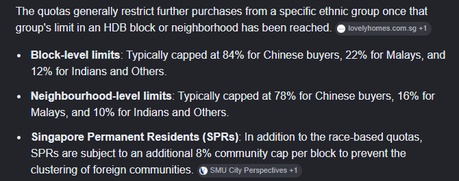 borgwardiv's tweet photo. @HenryAv63694996 @JeremyCliffe Singapore also has neighbourhood racial quotas to break up ethnic blocs (except the Chinese of course) and foreigners don't get access at all to social housing (currently 50% of social housing in London is occupied by foreign born) https://t.co/qZNU5ab70D